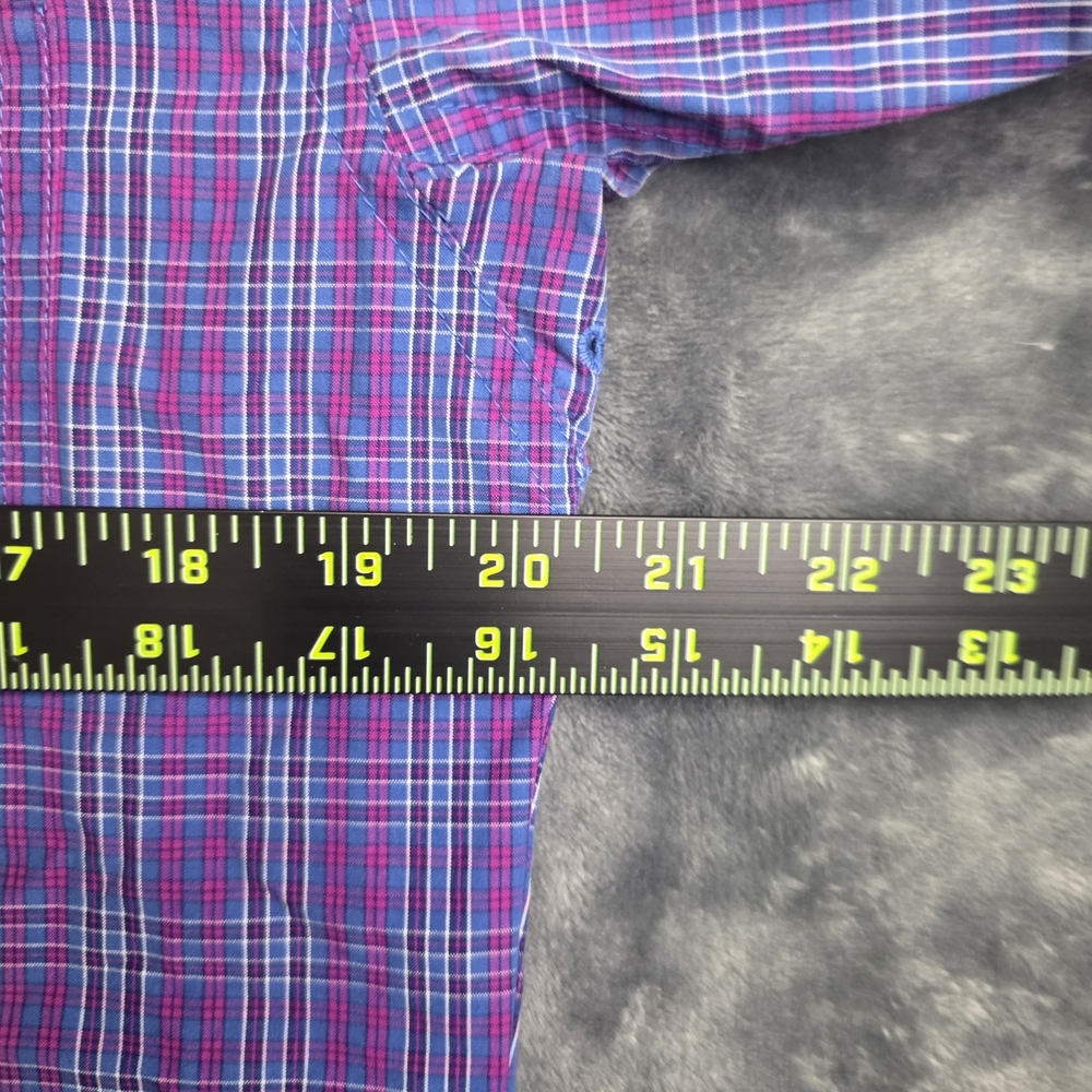 Ariat Pro Series Men's Purple Plaid Button Down Long Sleeve Shirt Sz Medium - Picture 8 of 9